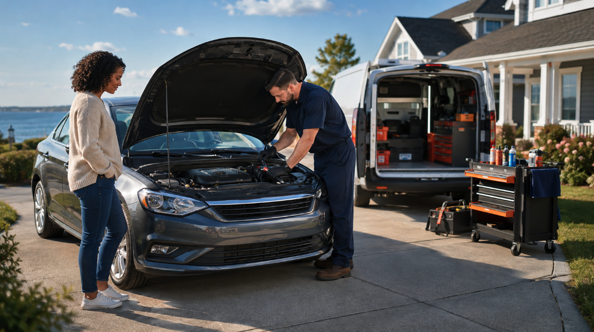 Mobile mechanic providing on-site auto repair services