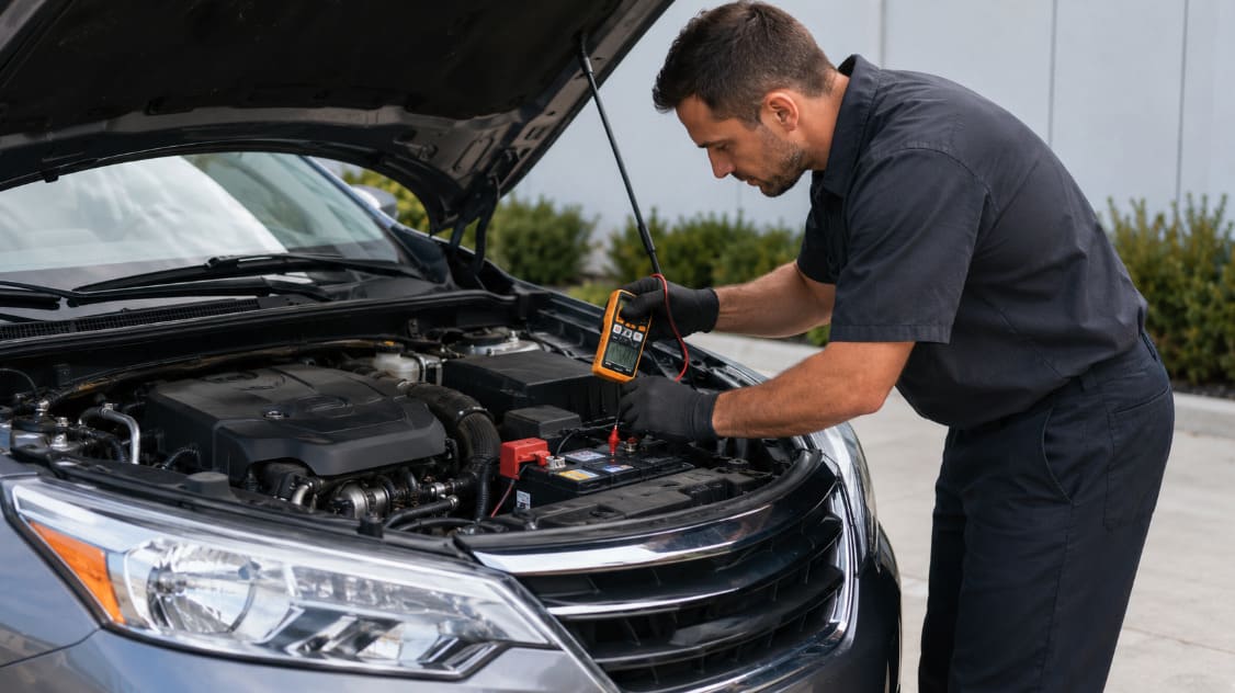 Signs of a bad alternator checked during a charging-system electrical test